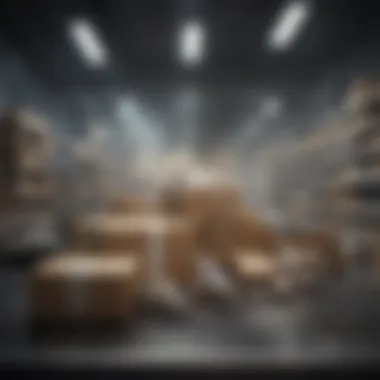 Efficient Packaging Workspace An organized workspace showcasing efficient packaging and shipping supplies for online sales.
