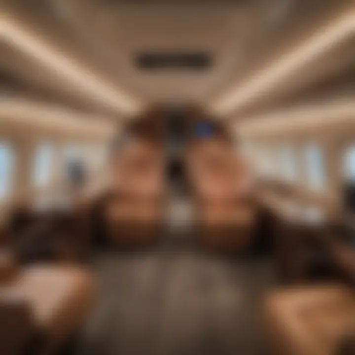 Luxurious interior of a semi-private jet