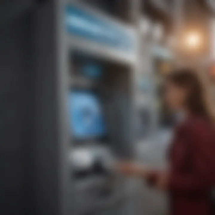 User interacting with an ATM securely