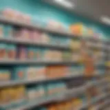 A selection of Pampers diapers on a store shelf