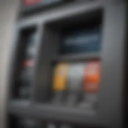 A close-up view of an ATM screen showing no fee withdrawal options.