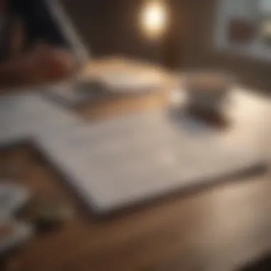 Joint savings account documents on a table.