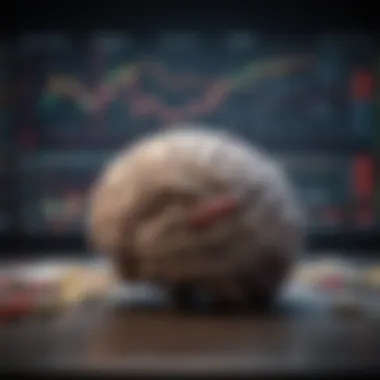 Psychological factors influencing investment decisions visualized through a brain graphic.