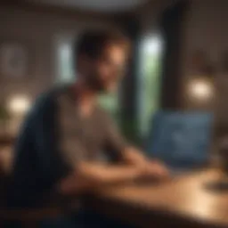 Freelancer working from home with a laptop