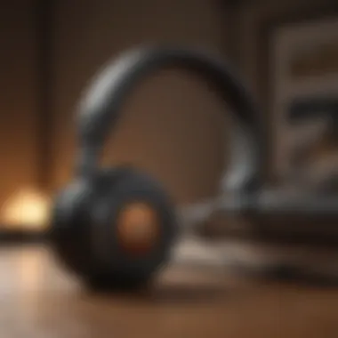 Immersive Audiobook Experience A person immersed in an audiobook experience with headphones on in a cozy setting.