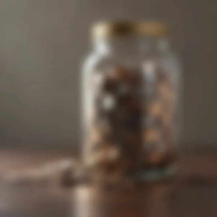 A jar filled with coins illustrating accumulation.