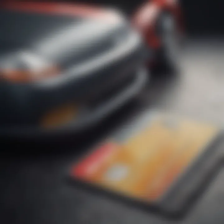 Close-up of a credit card being used for a vehicle purchase