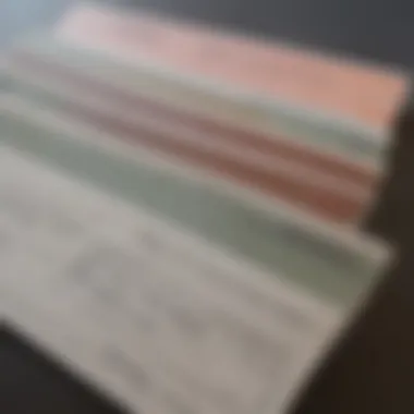 Comparison of Different Types of Deposit Slips Various types of bank deposit slips displayed for comparison