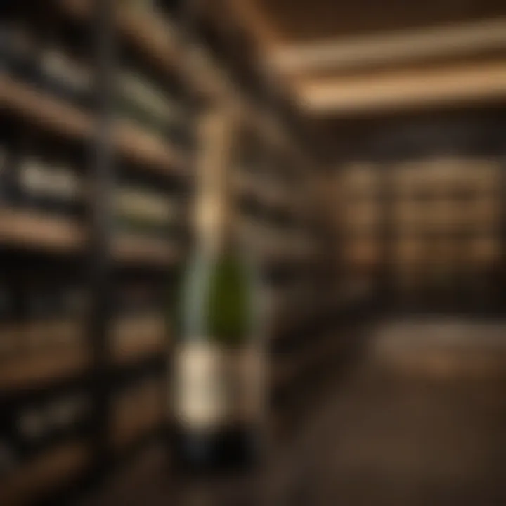 A luxurious champagne cellar filled with bottles, representing the significance of branding.