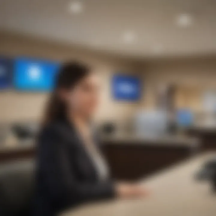 Interior shot of Chase Bank highlighting customer service desk and banking solutions