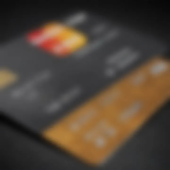 A close-up of a credit card with interest rates highlighted