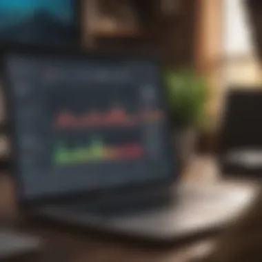 Analyzing Business Cash Flow A business owner analyzing cash flow trends with charts and financial data on a laptop.