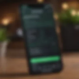 Close-up of a smartphone displaying the Robinhood app's check deposit feature.