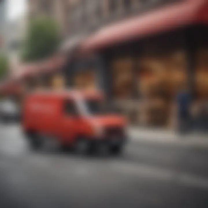 A DoorDash delivery vehicle in motion, illustrating market demands