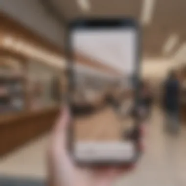 Engaging with the Klarna App Consumer engaging with Klarna app while shopping