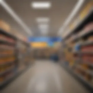 Walmart Express Store Interior Interior layout of Walmart Express highlighting product arrangement
