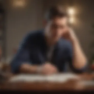 Contemplating Financial Decisions A thoughtful individual contemplating financial decisions